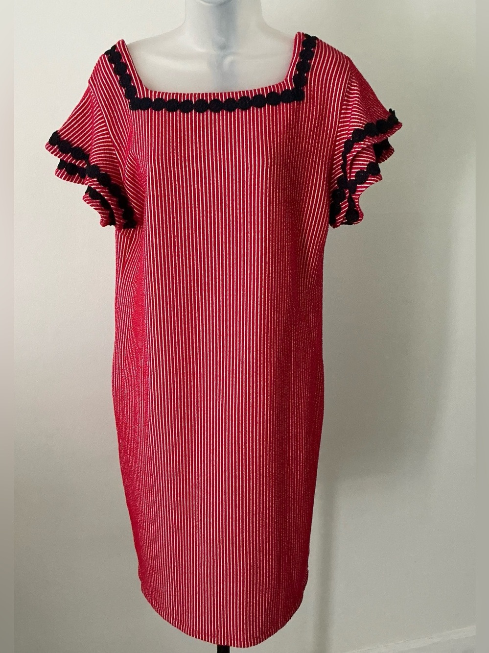 Charter Club Women’s Striped Knit Flutter-Sleeve Dress – XXL Petite – NWT